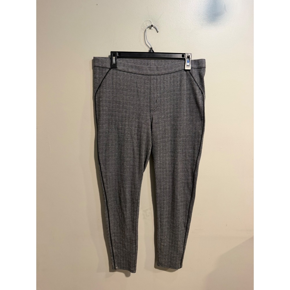 Hue Womens Grey Black Herringbone Knit Pull On Leggings Size Large